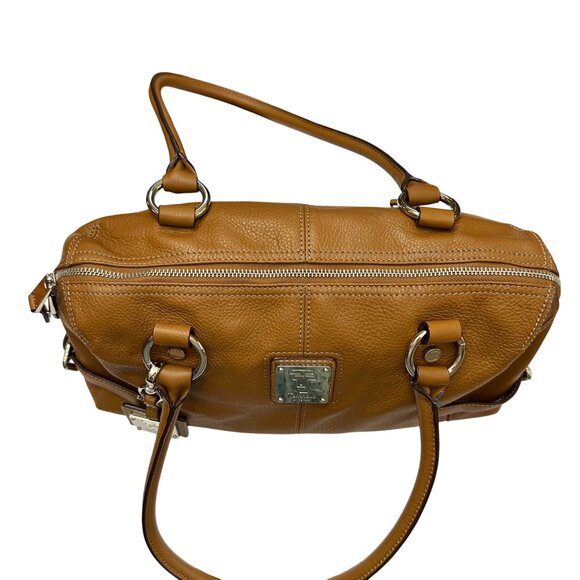 Tignanello Women's Pebbled Leather Shoulder Handbag Purse Brown With Wristlet - Picture 4 of 16